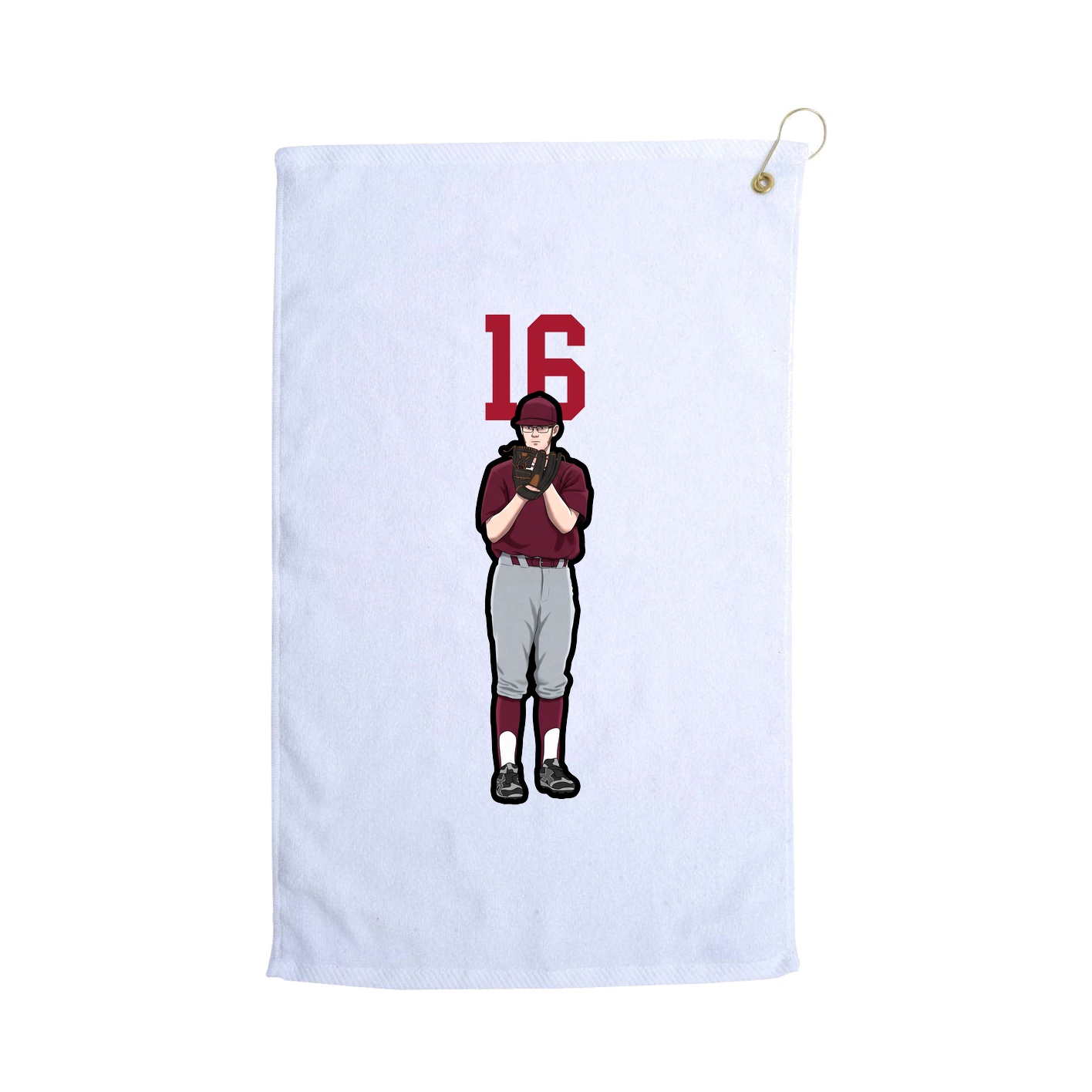 Golf Towel — Number Top in White