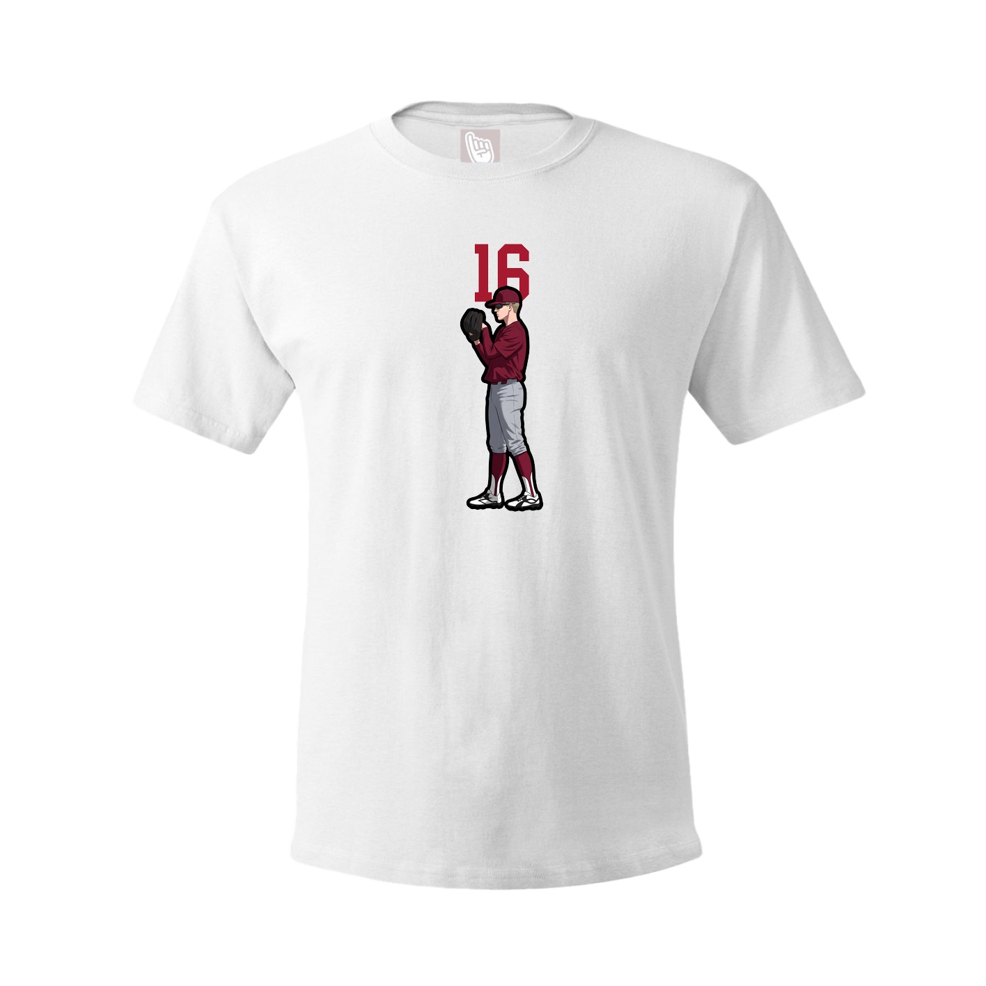 Youth Tee — Number Top in White