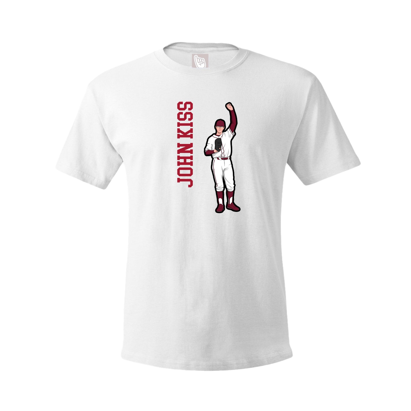 Youth Tee — Name Vertical in White