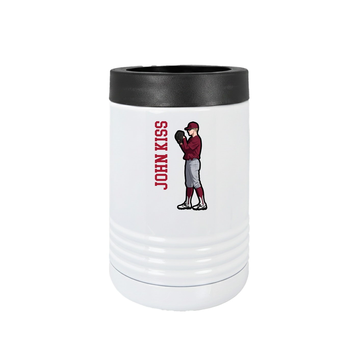 Beverage Holder — Name Vertical in White
