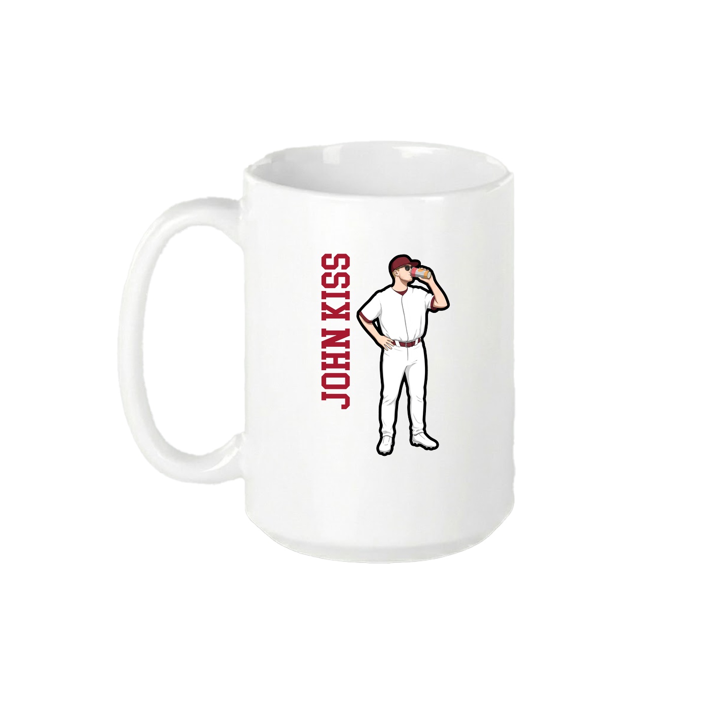 15oz Coffee Mug — Name Vertical in White
