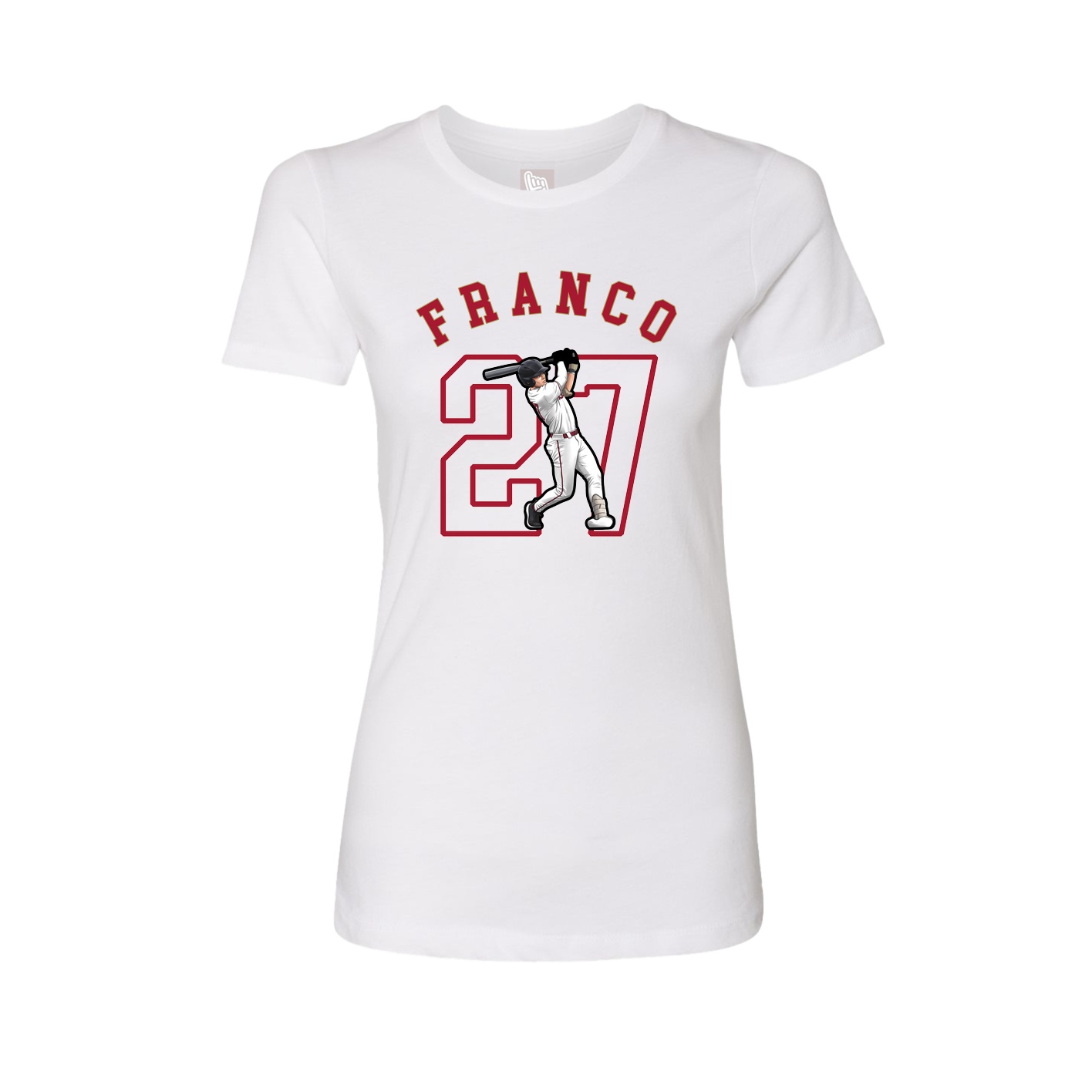 Fitted Women's Tee — Shirsey Arch in White