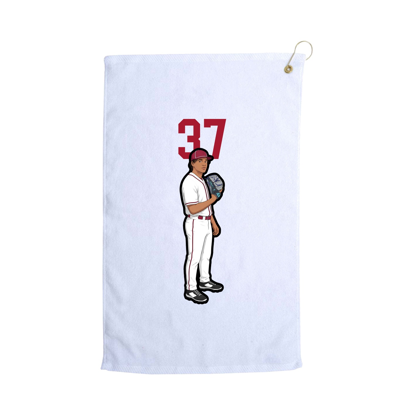Golf Towel — Number Top in White