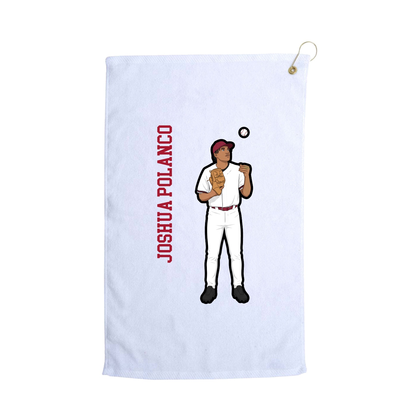 Golf Towel — Name Vertical in White