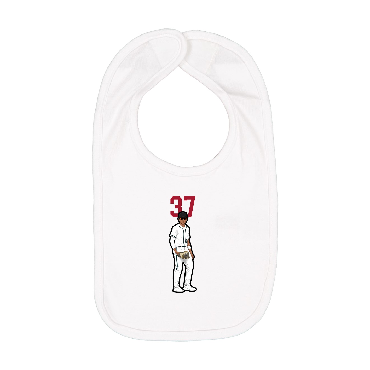 Infant Bib — Number Top in White