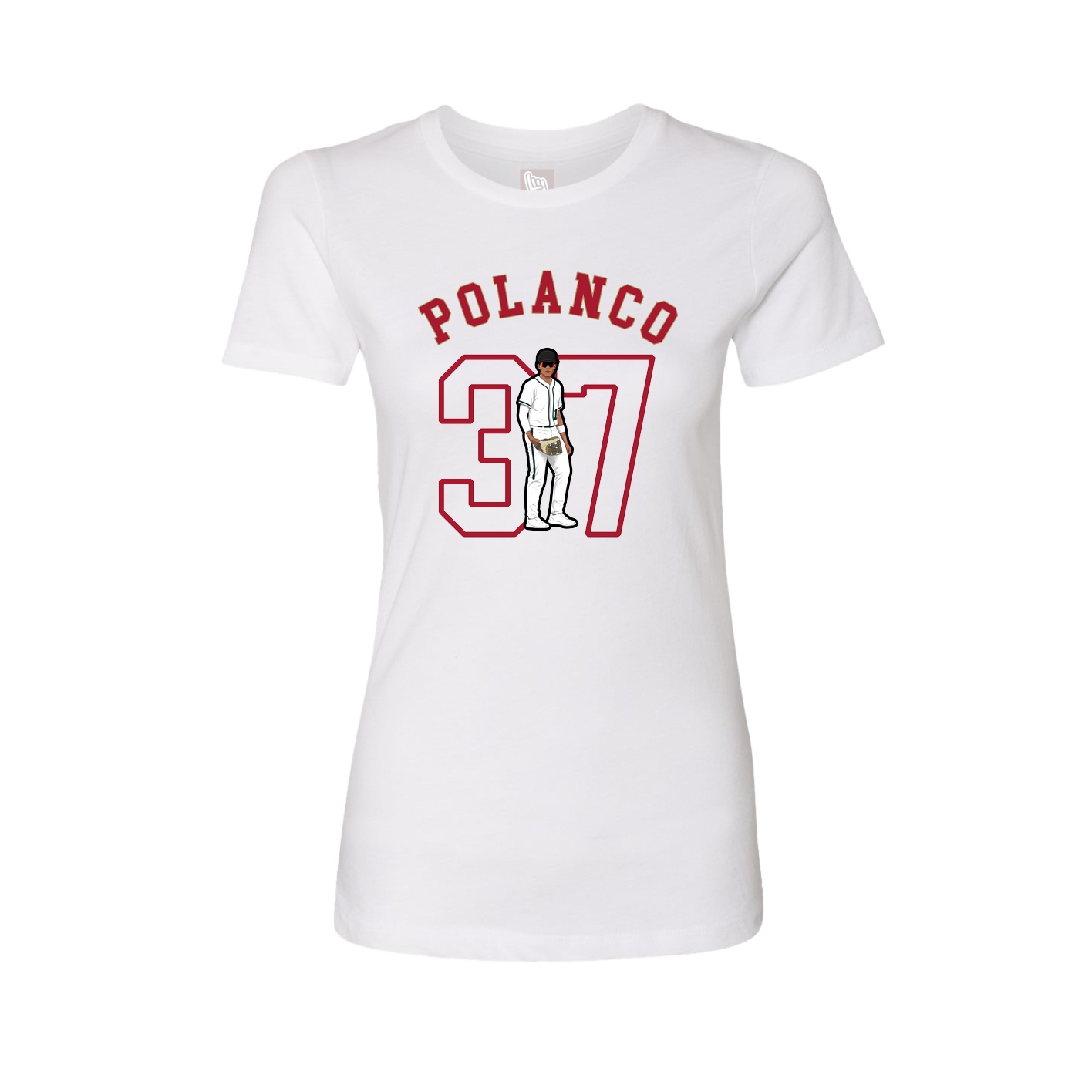 Fitted Women's Tee — Shirsey Arch in White