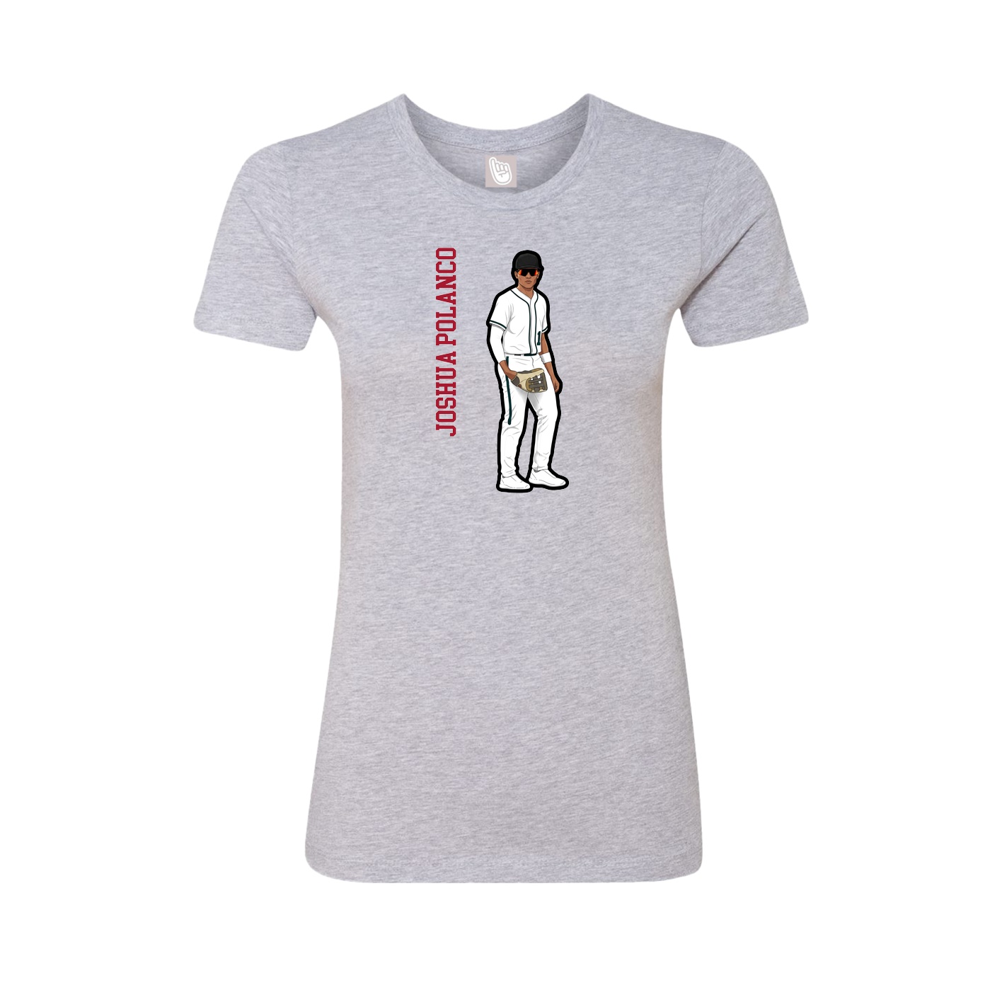 Womens Tee — Name Vertical in Grey