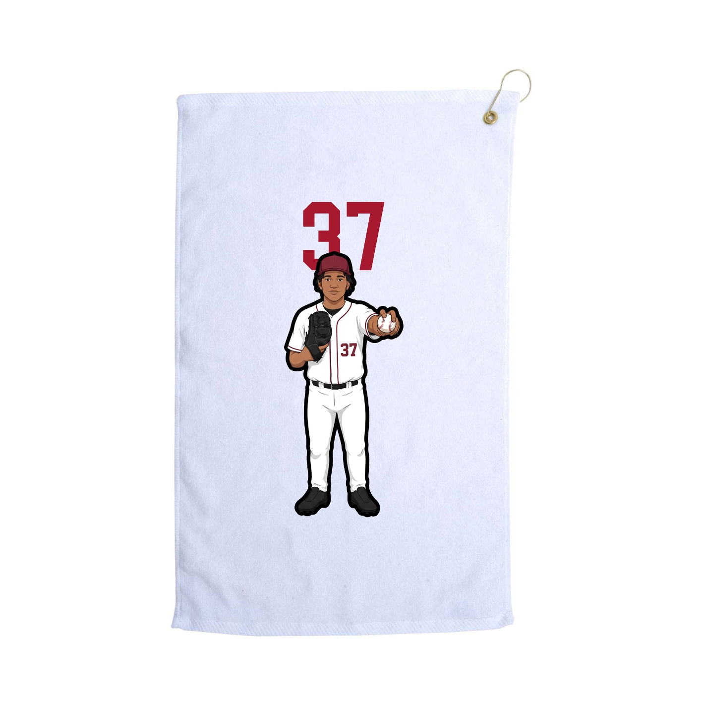 Golf Towel — Number Top in White