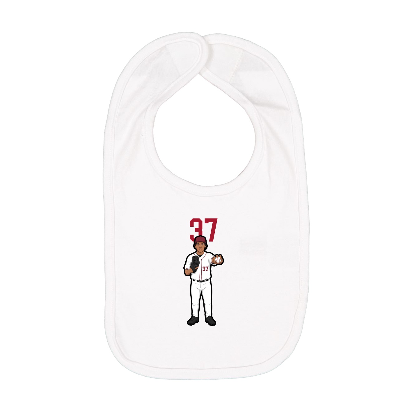 Infant Bib — Number Top in White