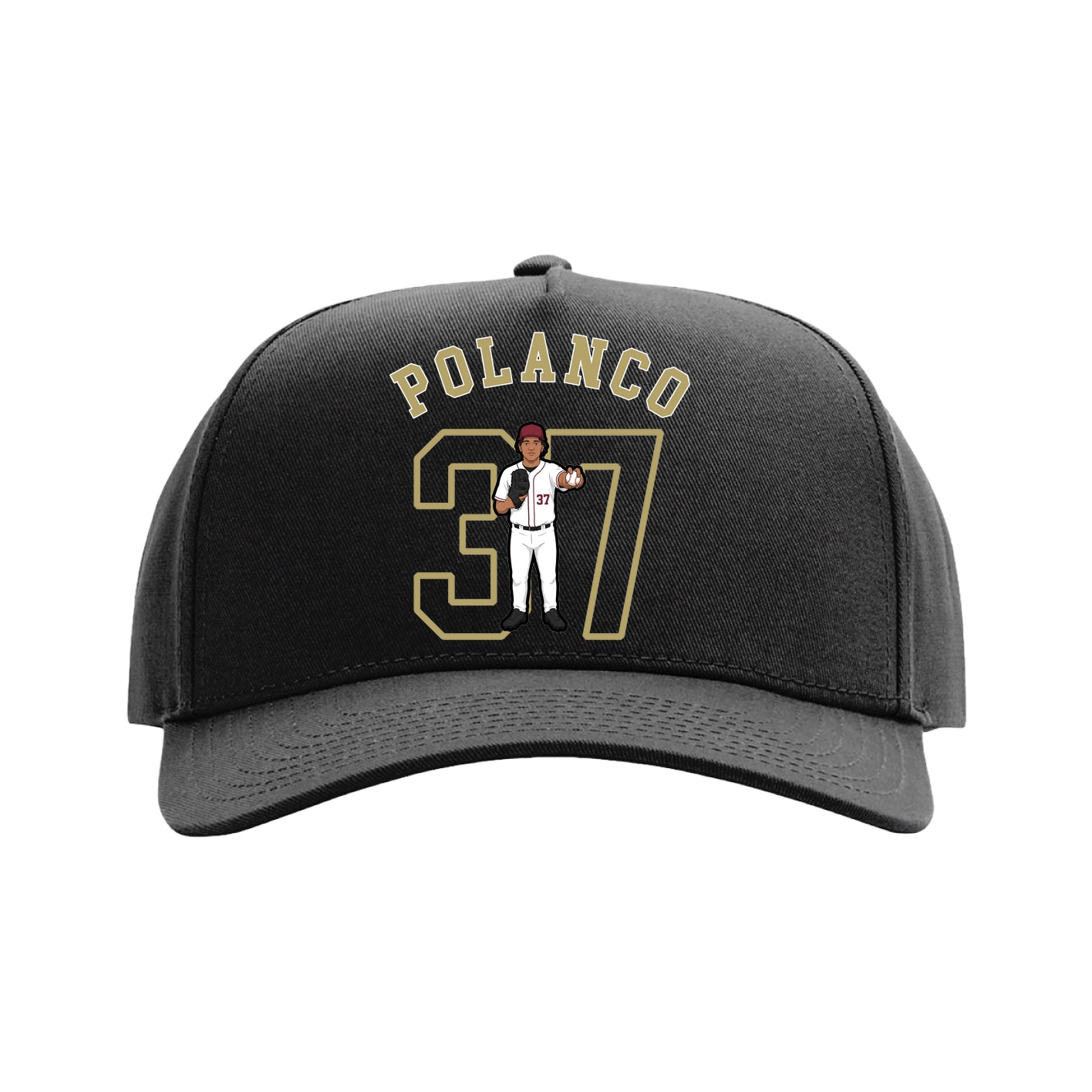 Full Fabric Five-Panel Champ Cap — Shirsey Arch in Black