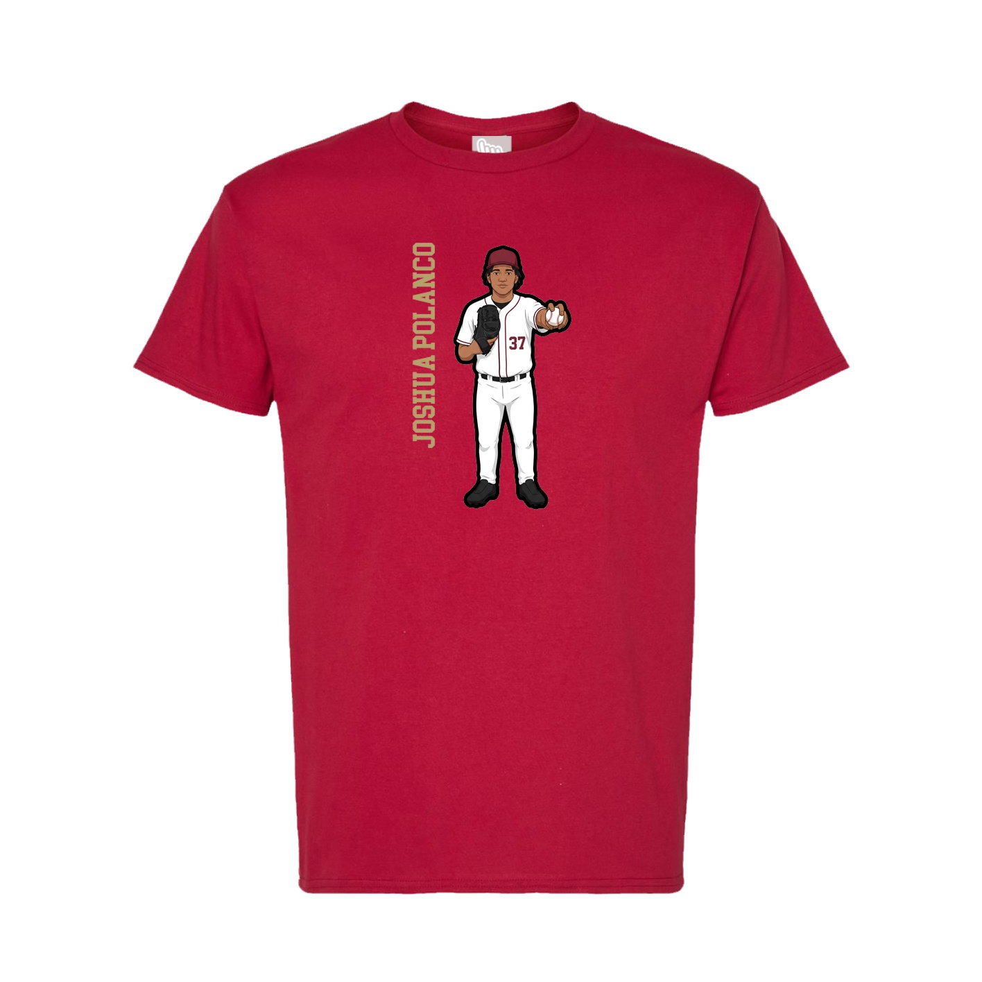 Tee — Name Vertical in Crimson