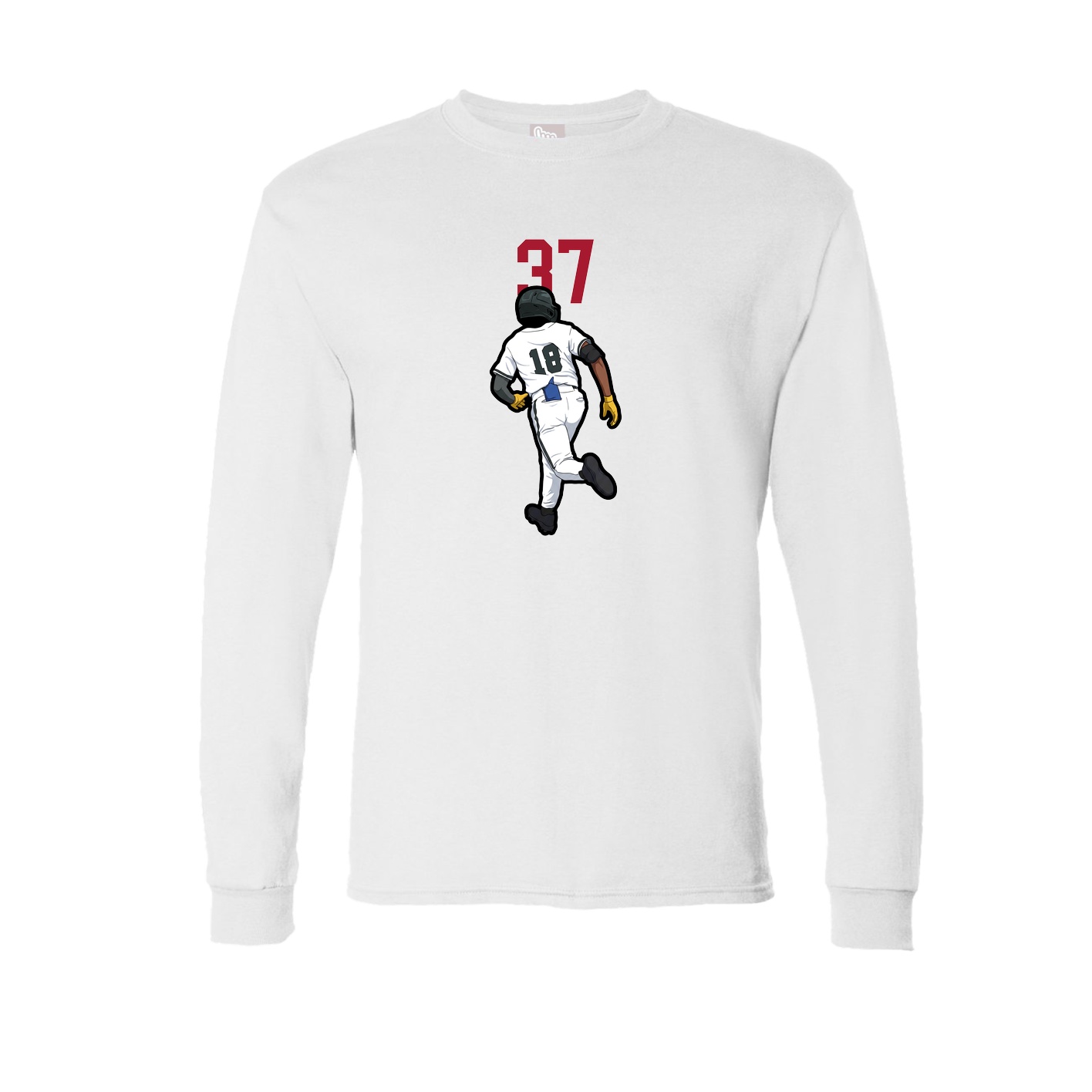 Long Sleeve Tee — Number Top in White