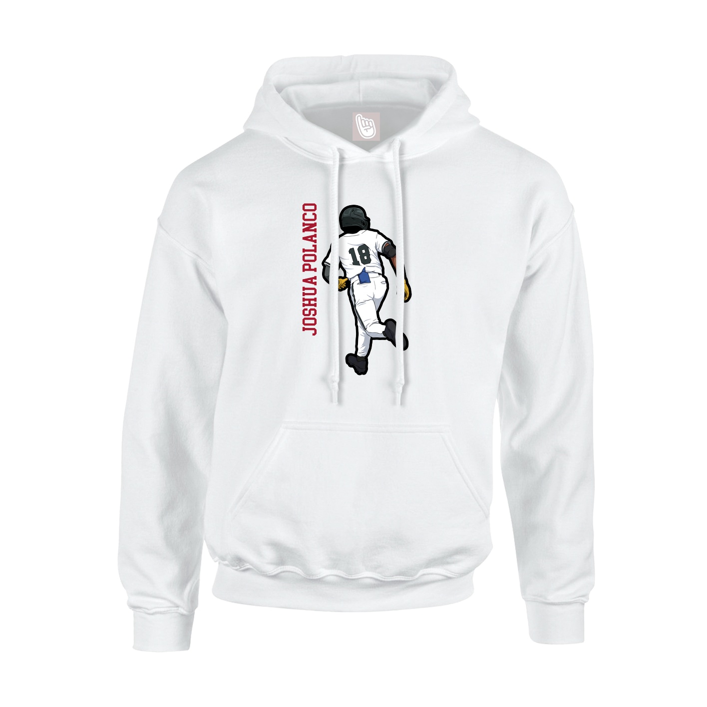 Hoodie — Name Vertical in White