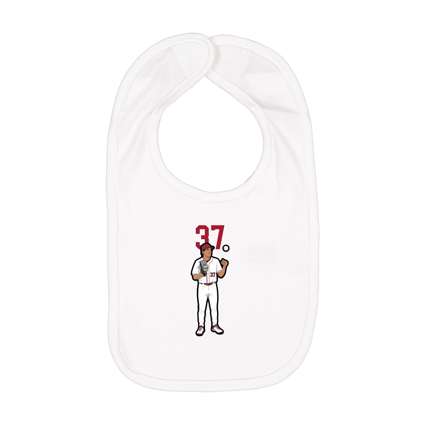 Infant Bib — Number Top in White
