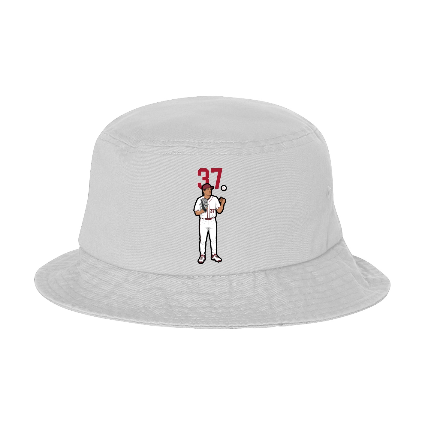 Bucket Cap — Number Top in White