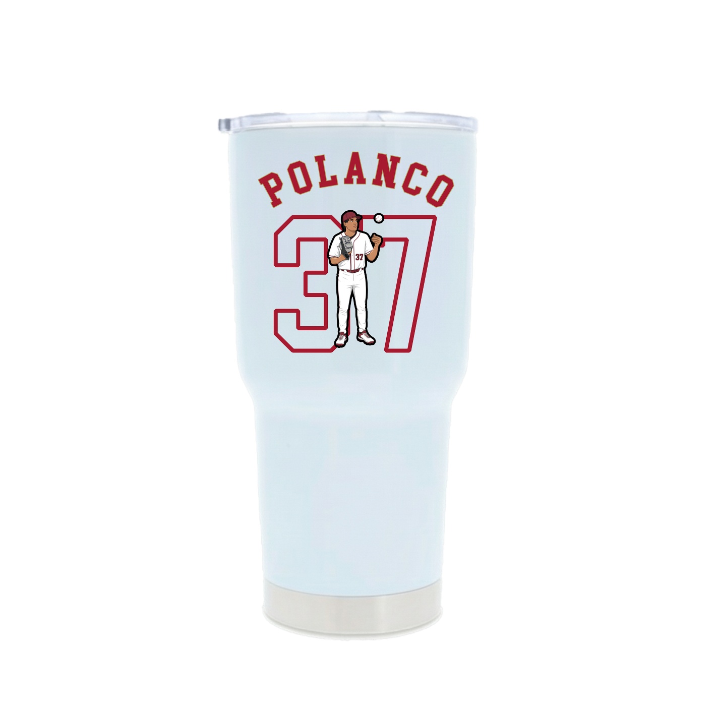 30oz Stainless Steel Tumbler — Shirsey Arch in White