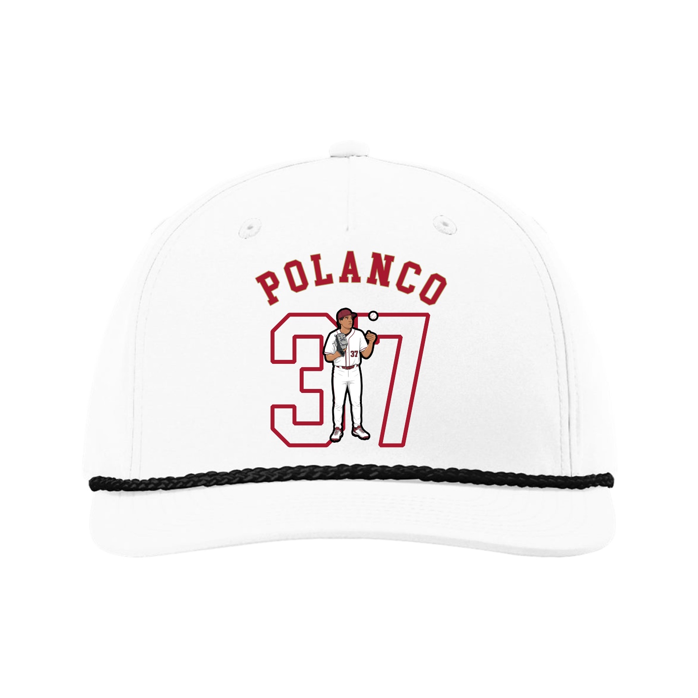 Five-Panel Classic Rope Cap — Shirsey Arch in White