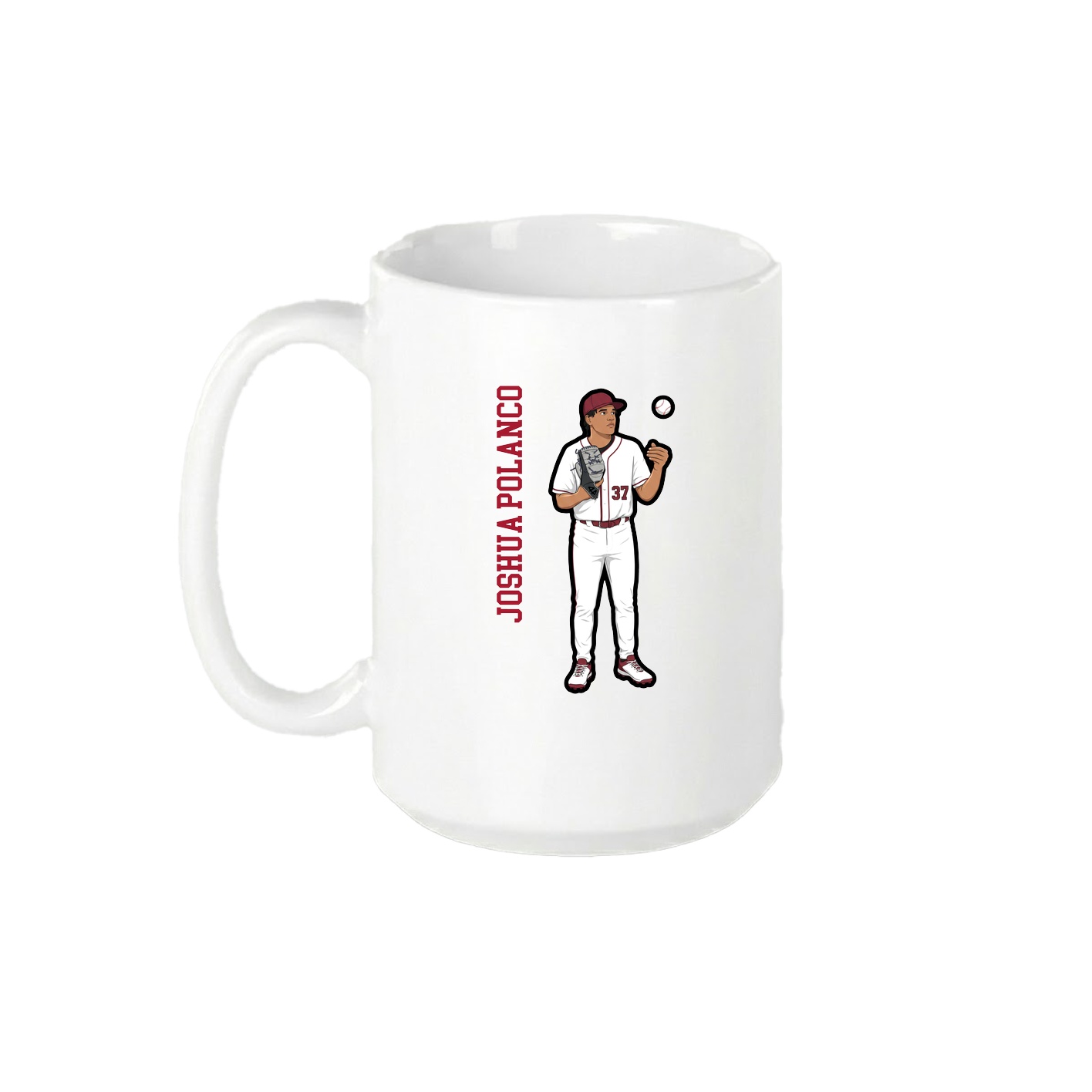 15oz Coffee Mug — Name Vertical in White