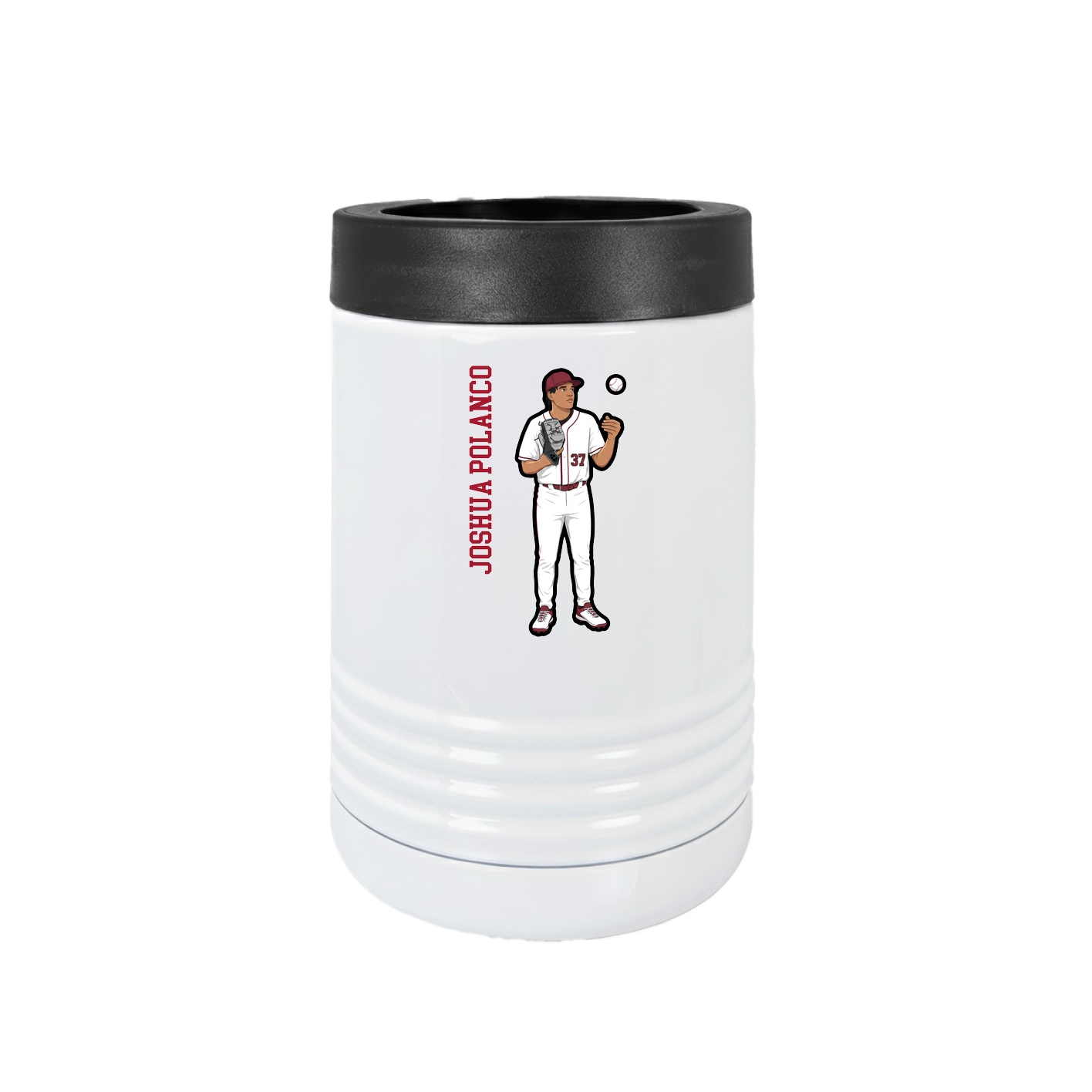 Beverage Holder — Name Vertical in White