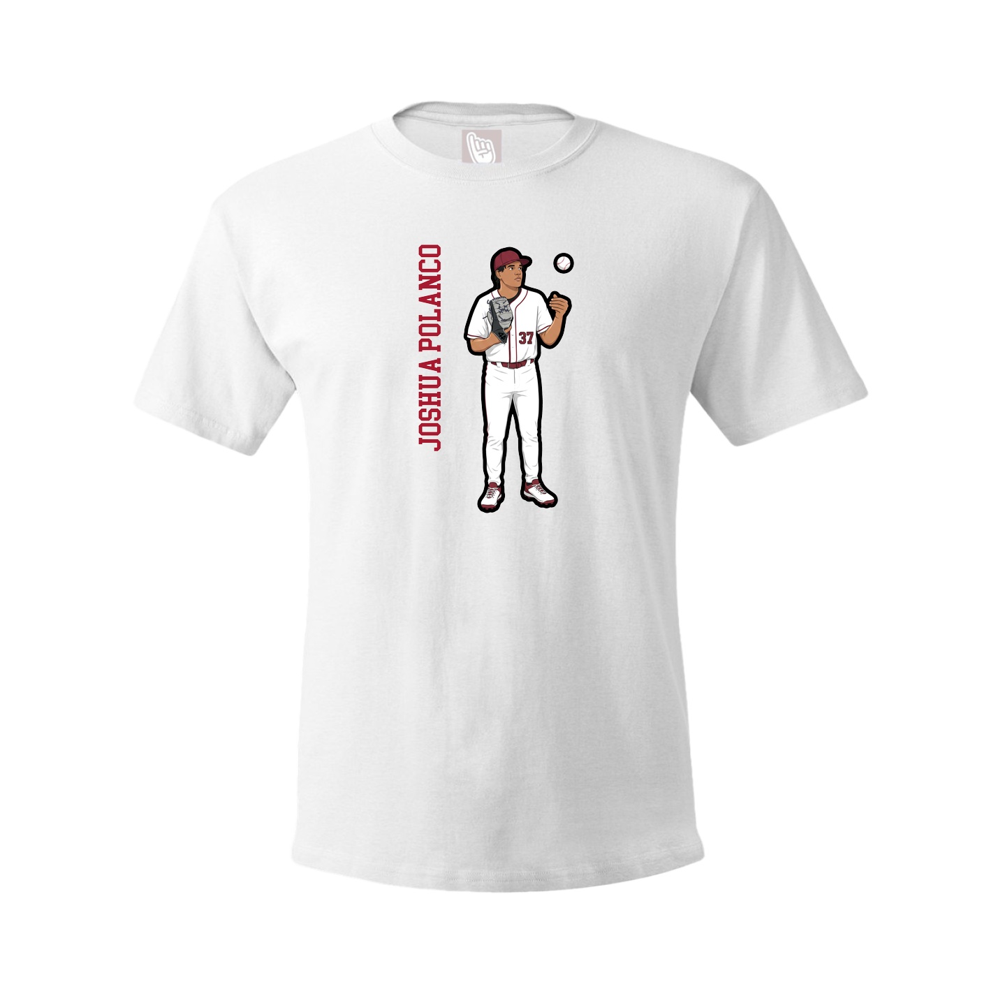 Youth Tee — Name Vertical in White