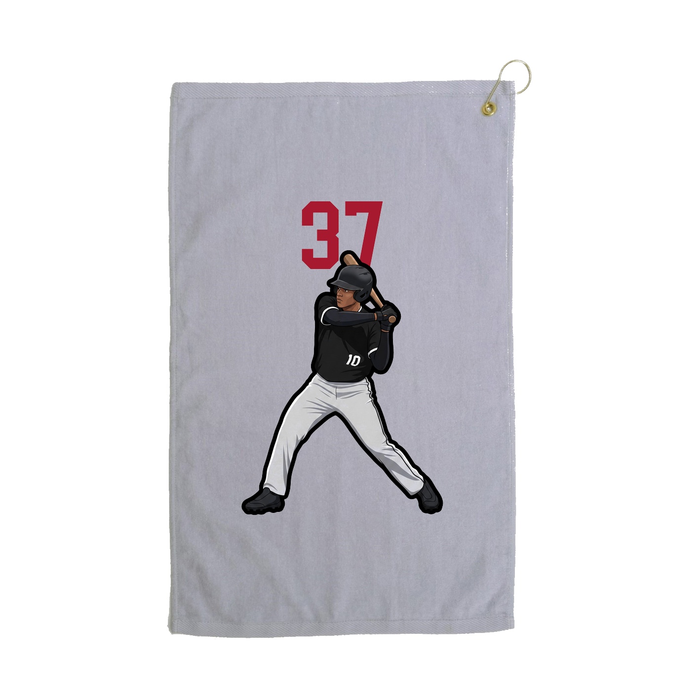 Golf Towel — Number Top in Grey