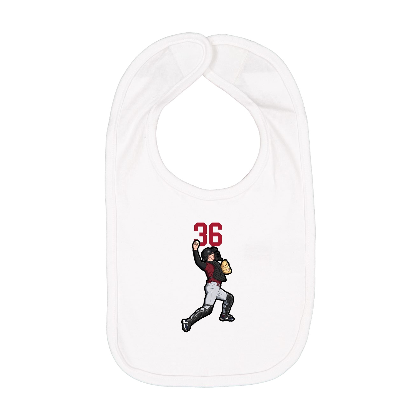 Infant Bib — Number Top in White