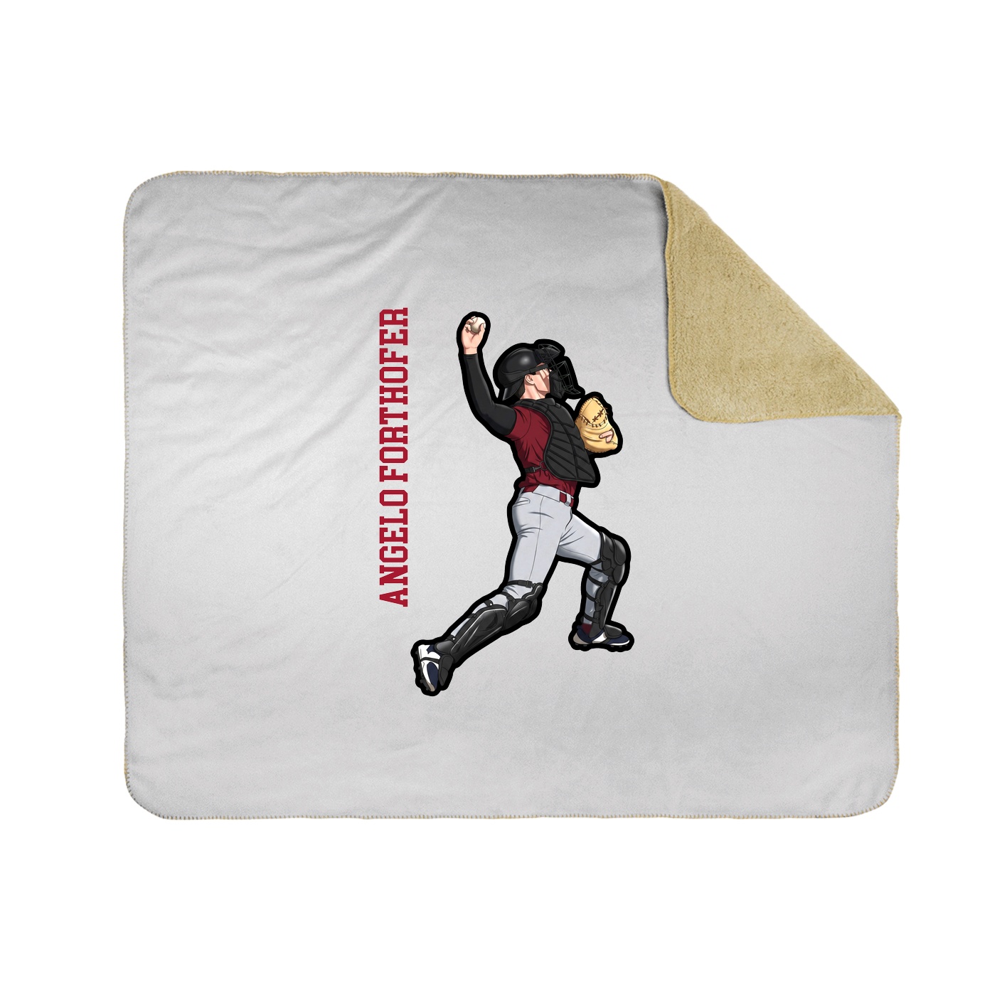 Throw Blanket — Name Vertical in White