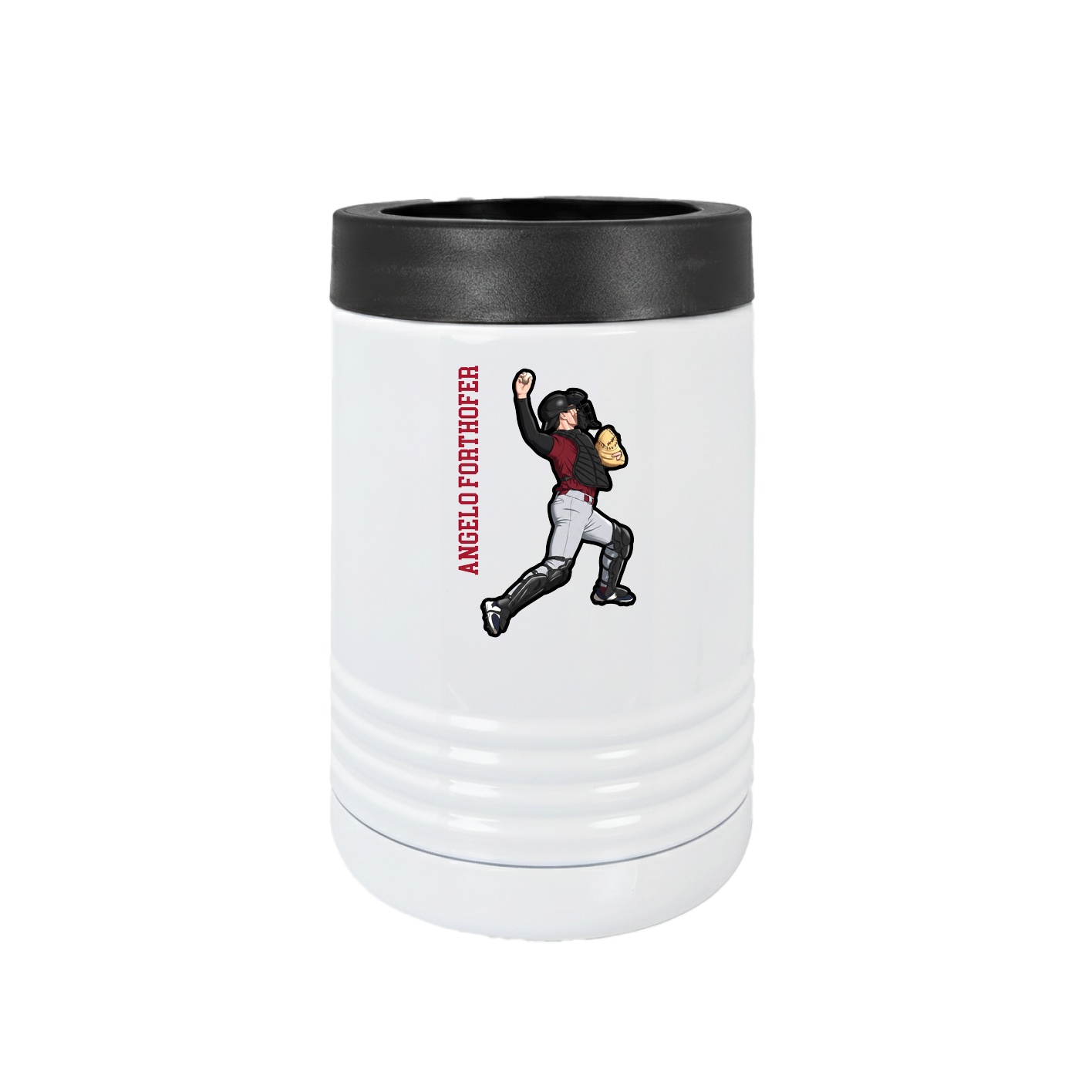 Beverage Holder — Name Vertical in White