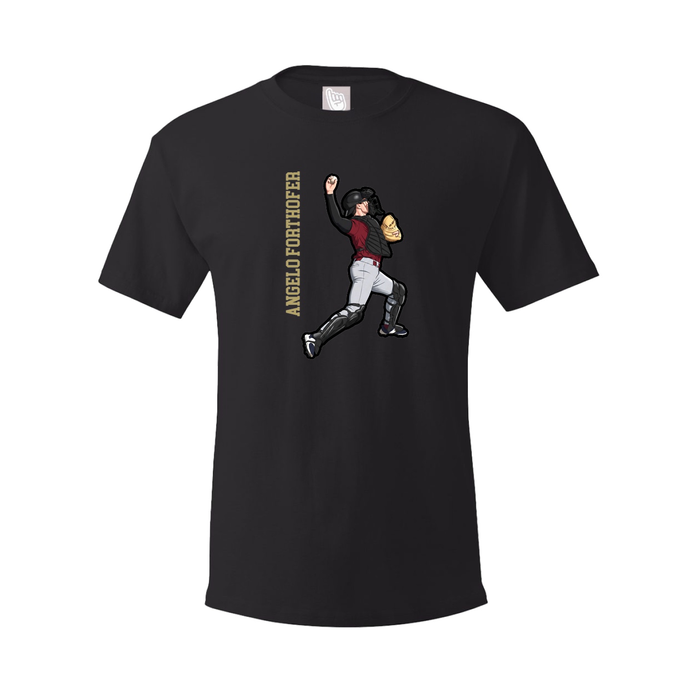 Youth Tee — Name Vertical in Black