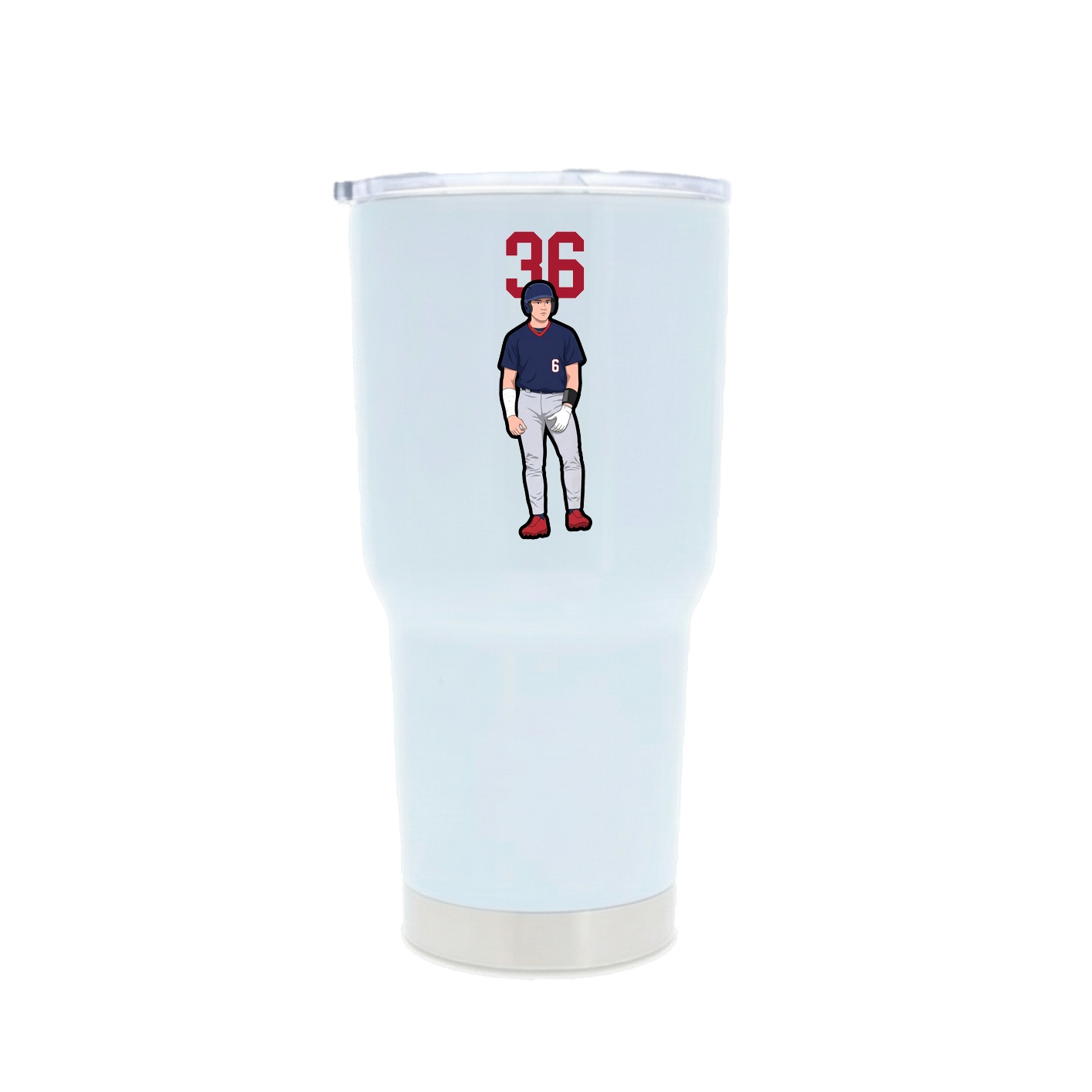 30oz Stainless Steel Tumbler — Number Top in White