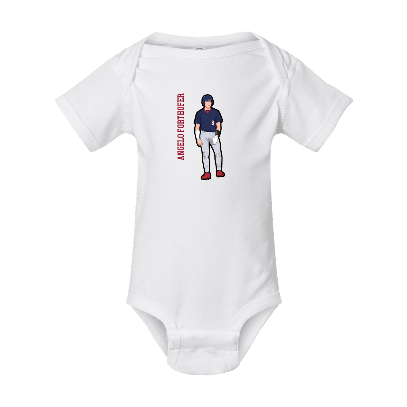Baby Onesie — Name Vertical in White