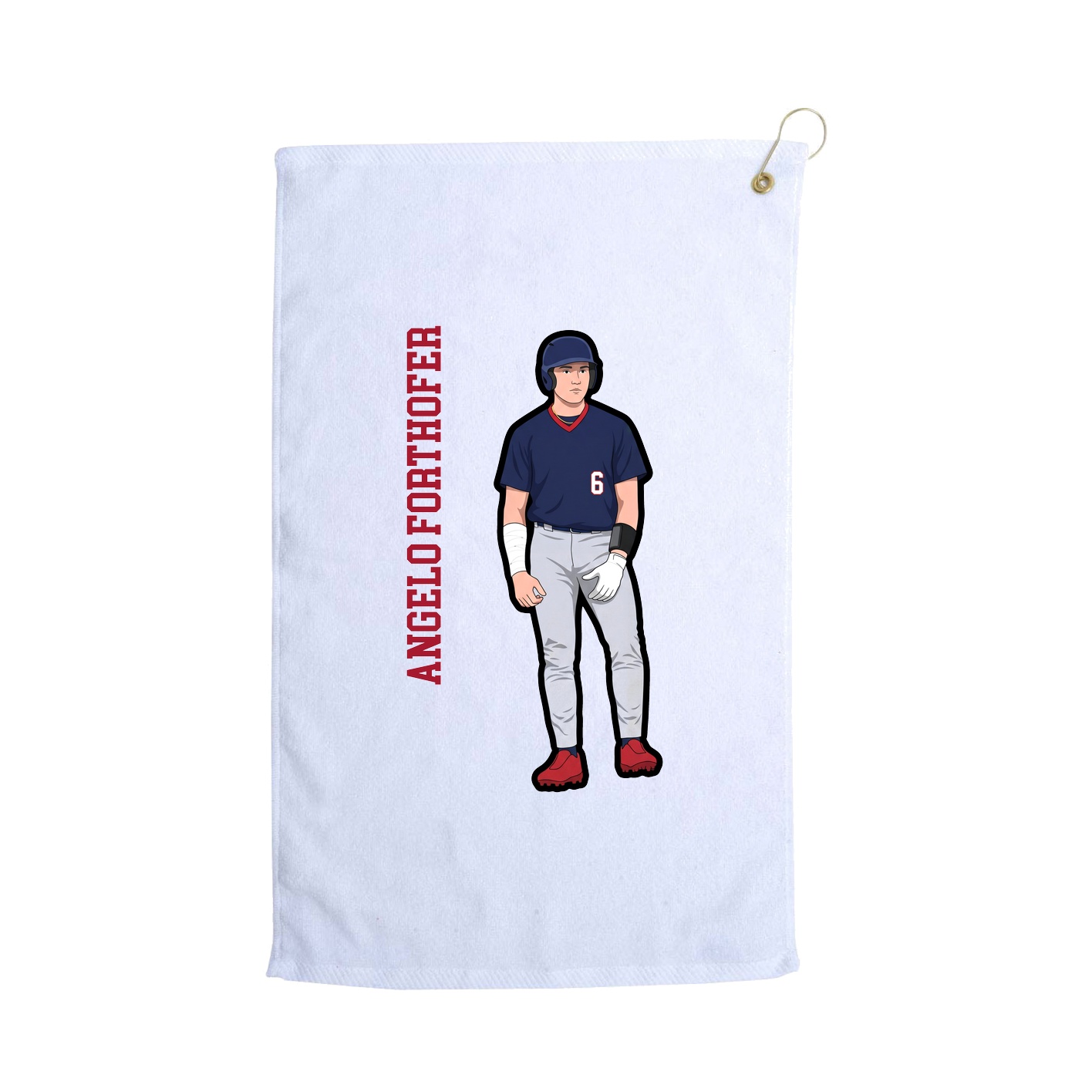 Golf Towel — Name Vertical in White