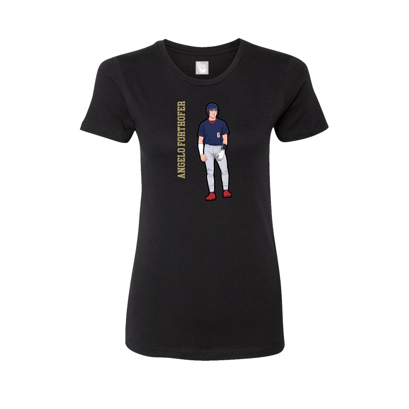 Womens Tee — Name Vertical in Black