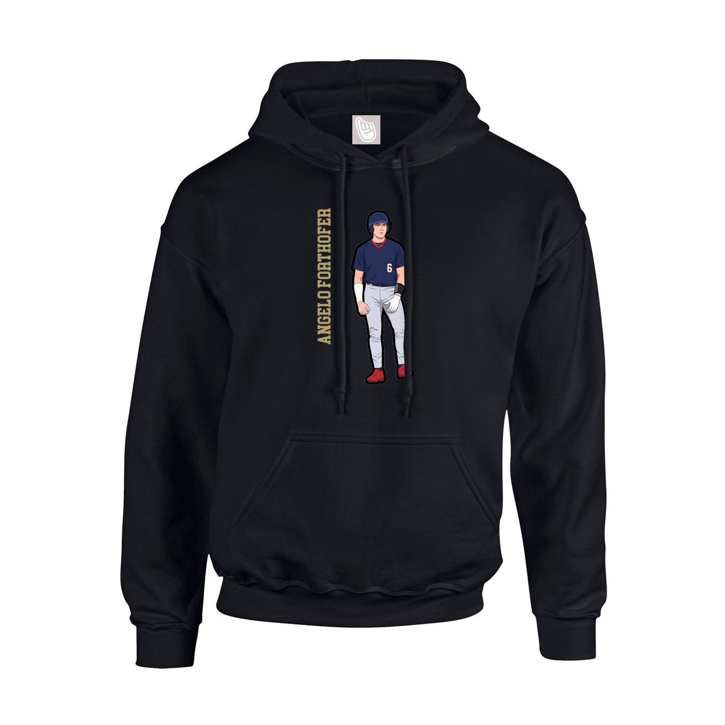 Hoodie — Name Vertical in Black