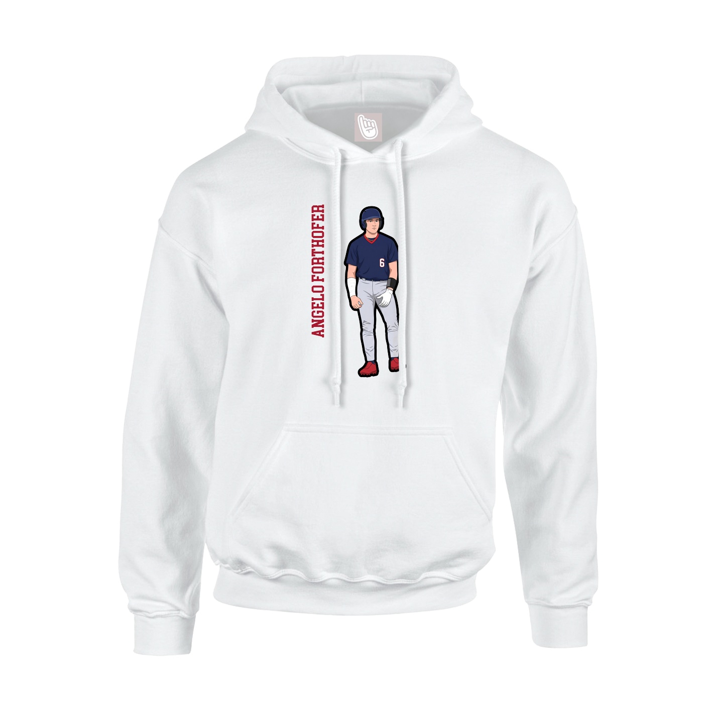 Youth Hoodie — Name Vertical in White