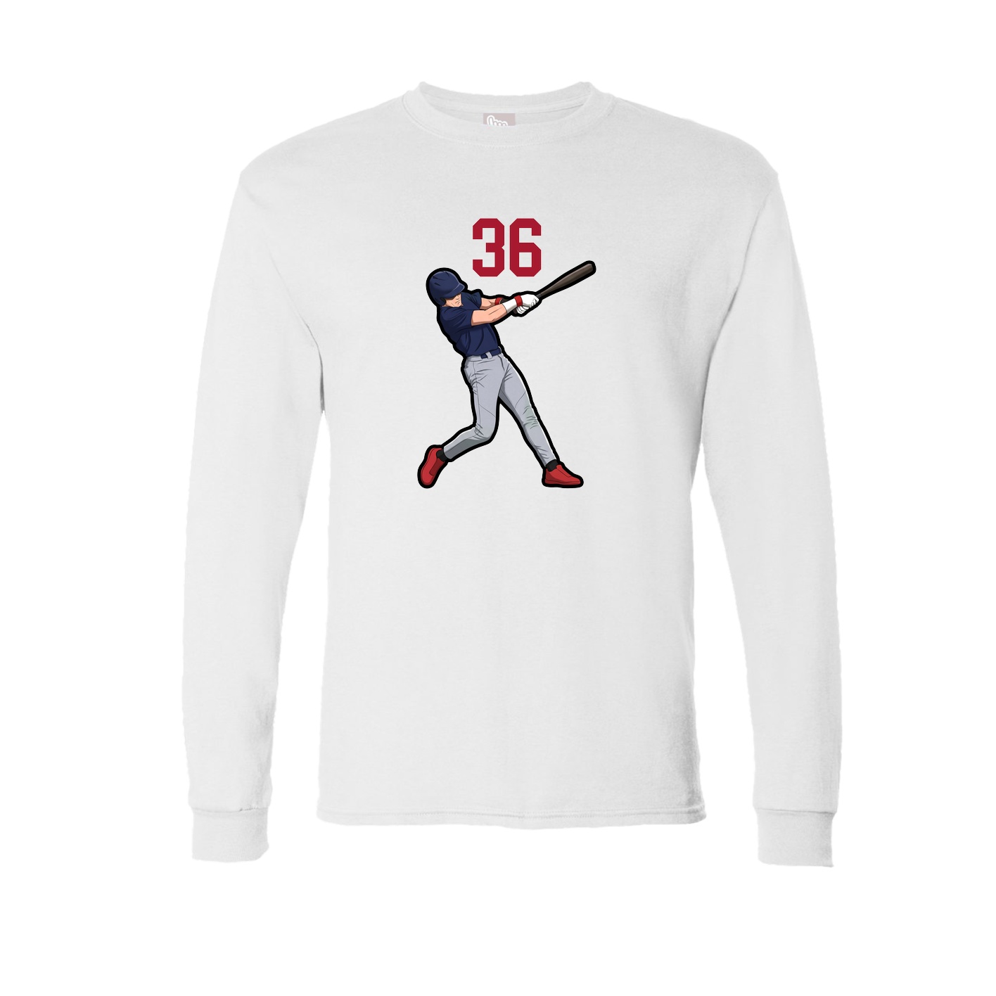 Long Sleeve Tee — Number Top in White