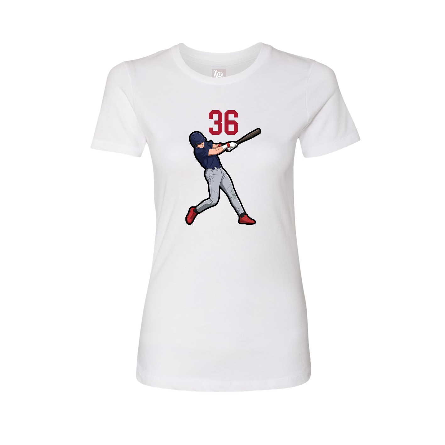 Fitted Women's Tee — Number Top in White