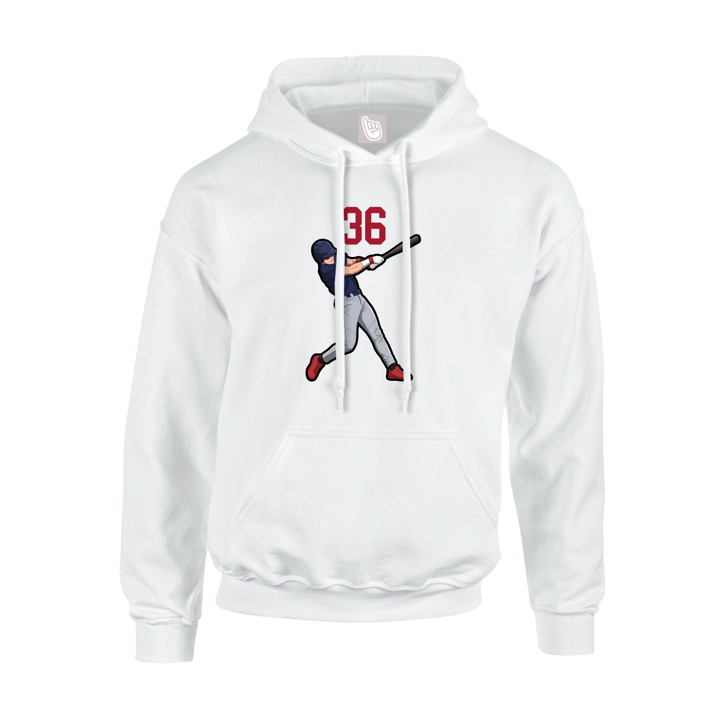 Youth Hoodie — Number Top in White