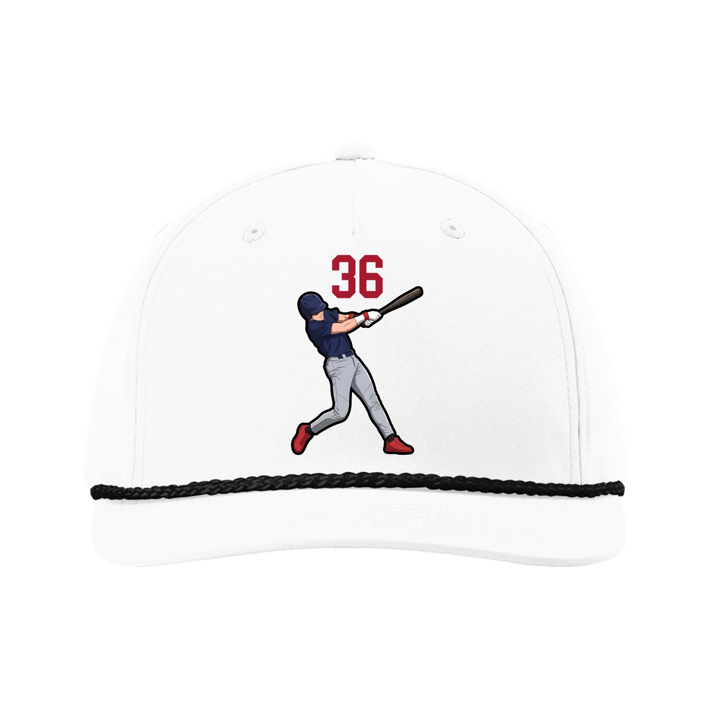 Five-Panel Classic Rope Cap — Number Top in White