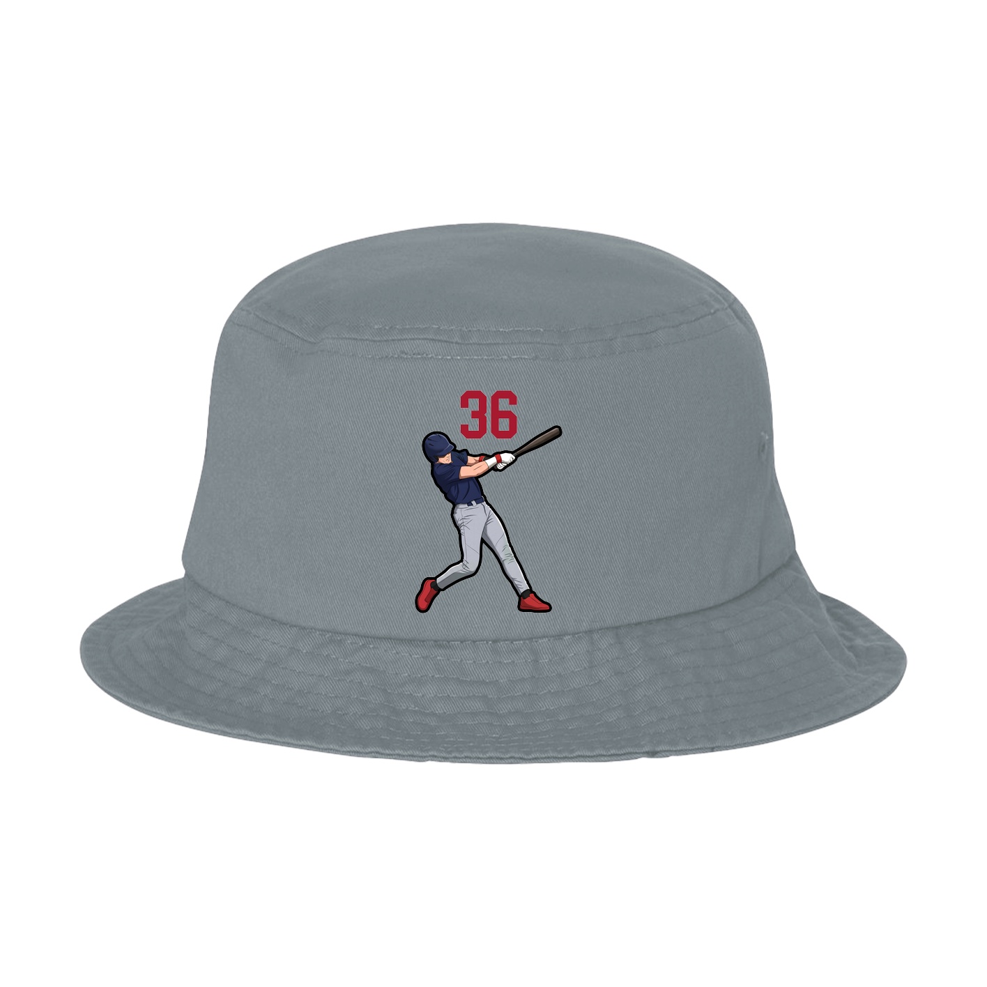 Bucket Cap — Number Top in Grey
