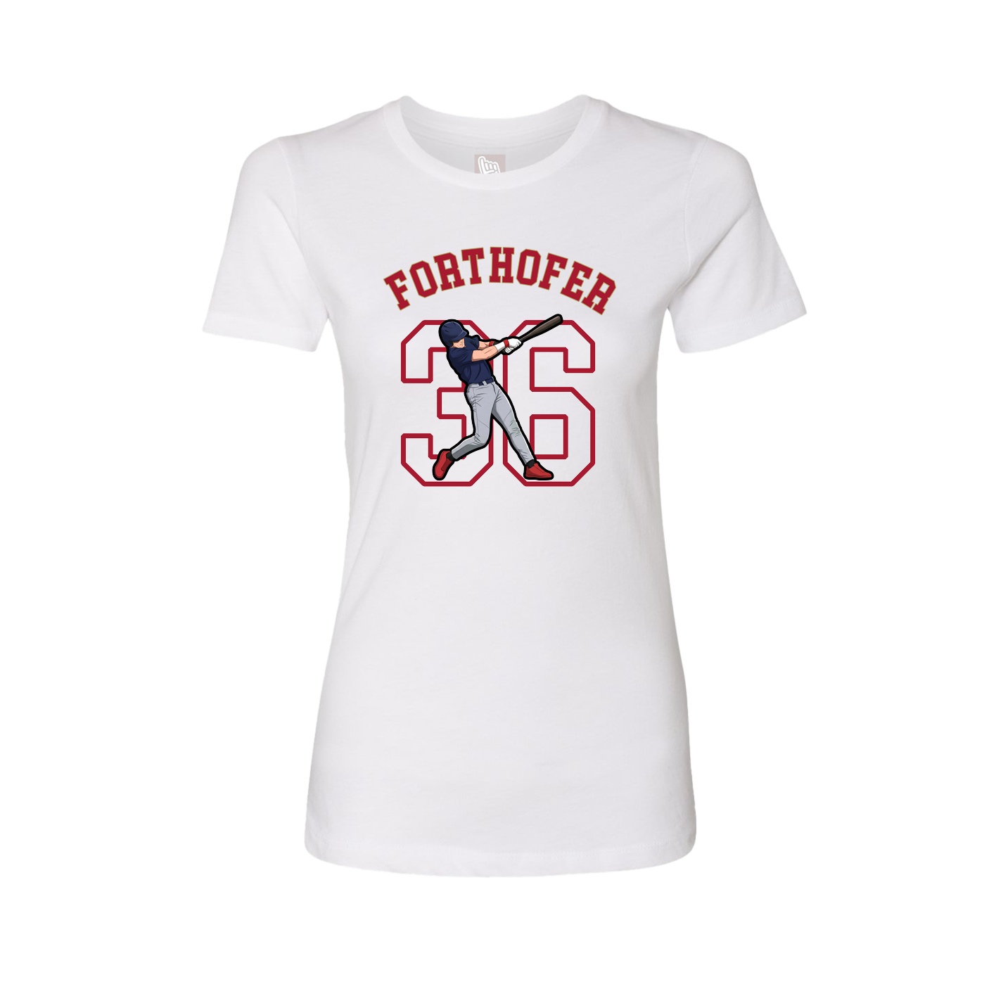 Fitted Women's Tee — Shirsey Arch in White