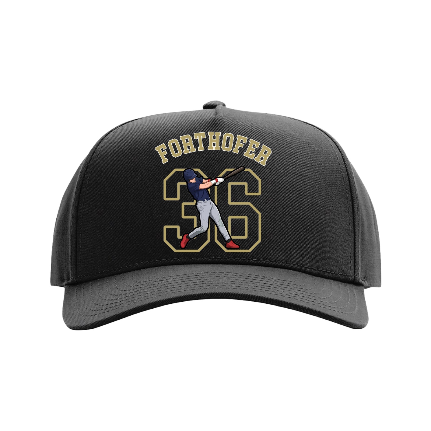 Full Fabric Five-Panel Champ Cap — Shirsey Arch in Black