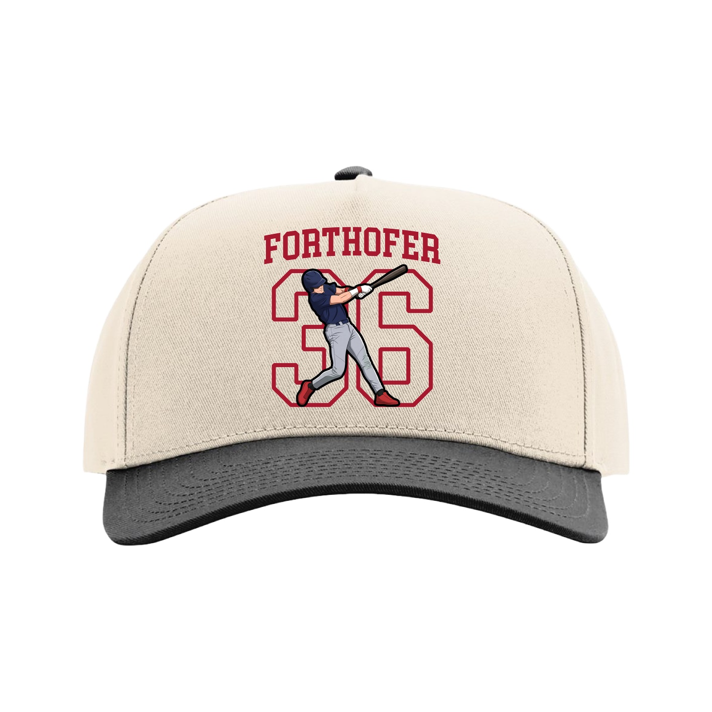 Full Fabric Five-Panel Champ Cap — Shirsey in Cream/Black