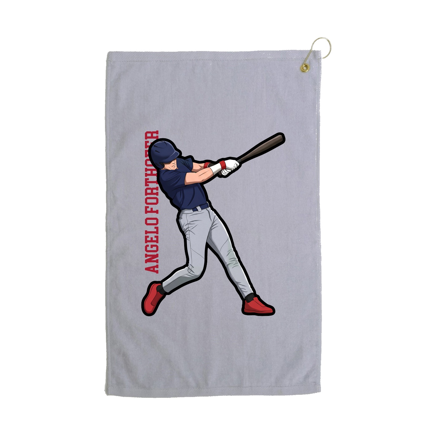 Golf Towel — Name Vertical in Grey