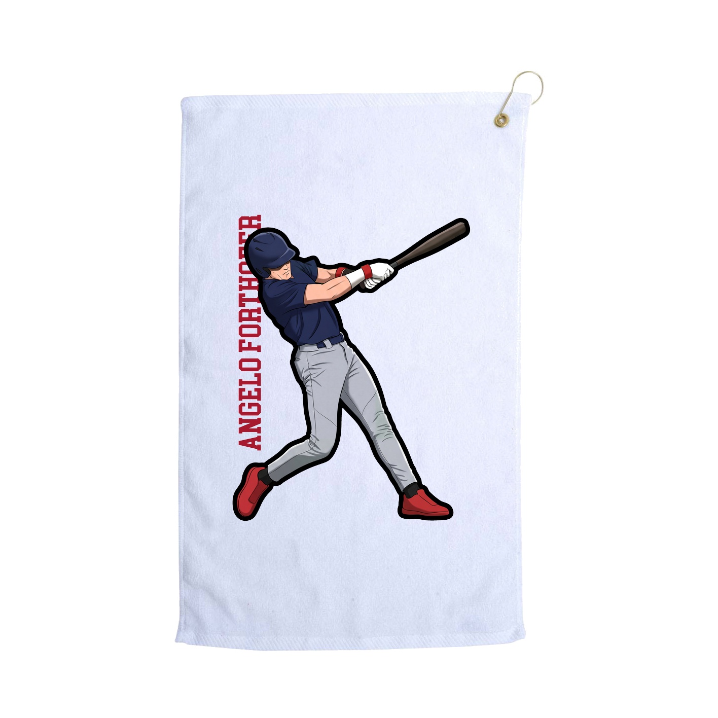 Golf Towel — Name Vertical in White