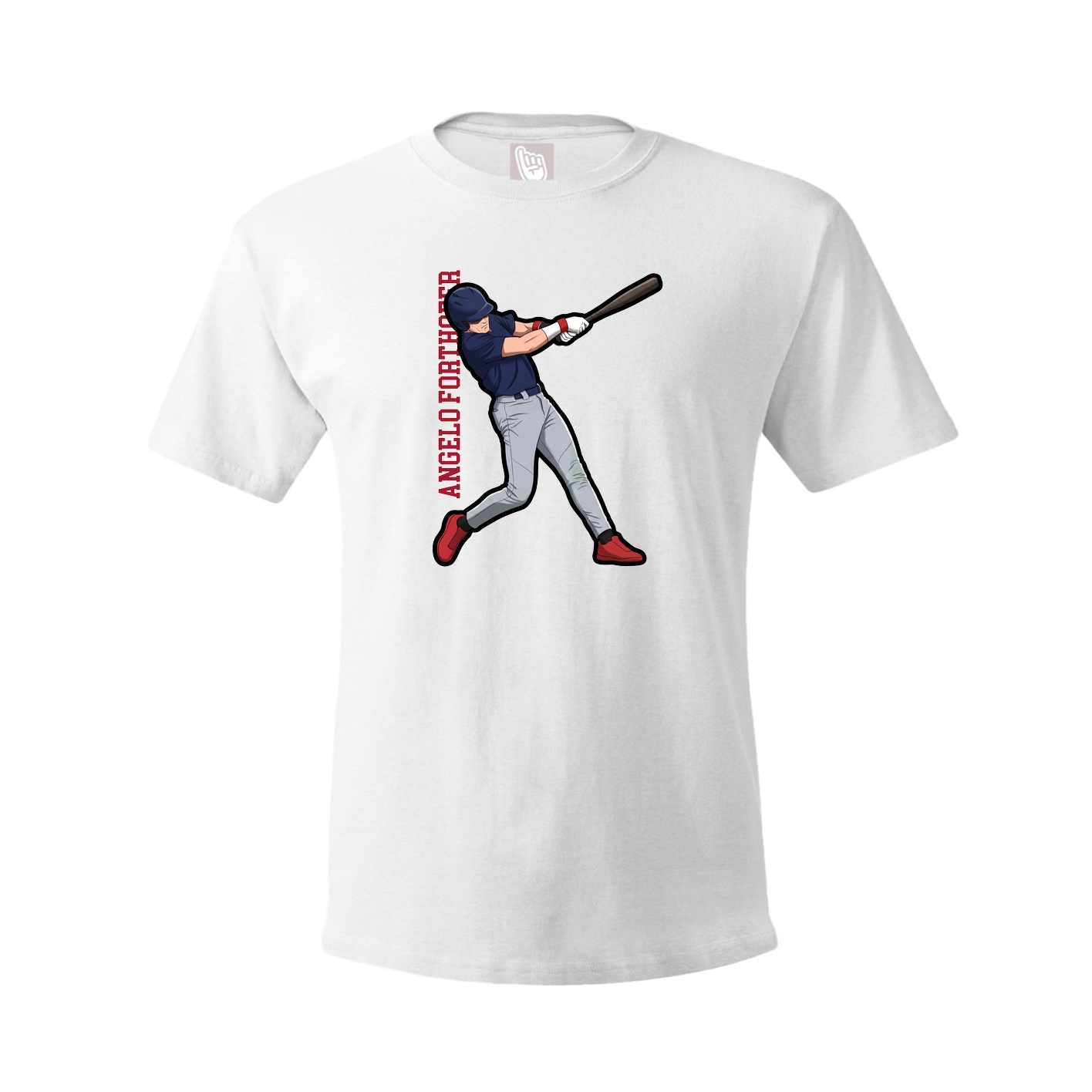 Youth Tee — Name Vertical in White