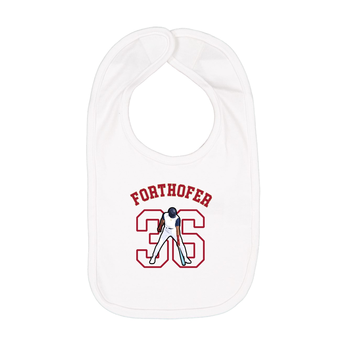 Infant Bib — Shirsey Arch in White