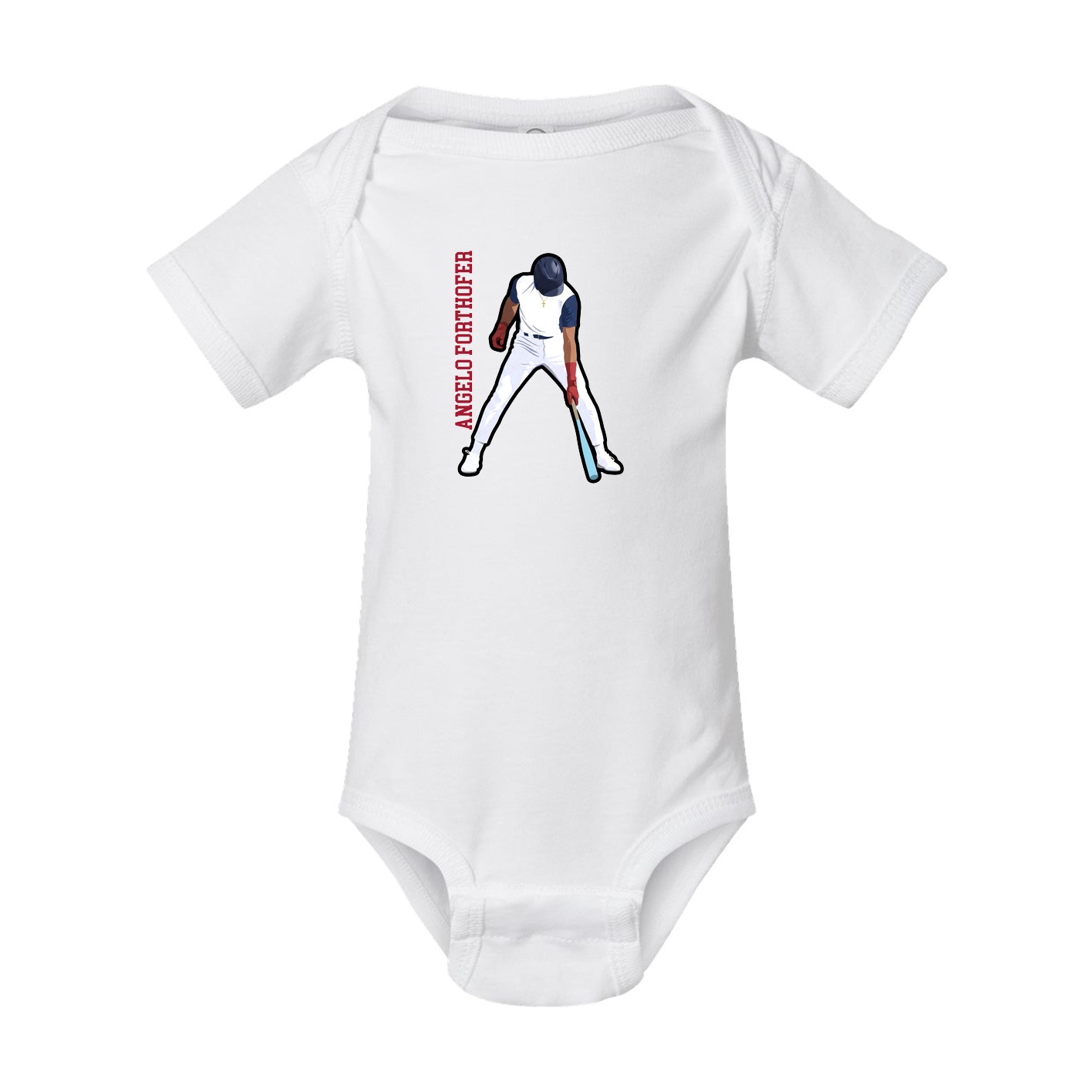 Baby Onesie — Name Vertical in White
