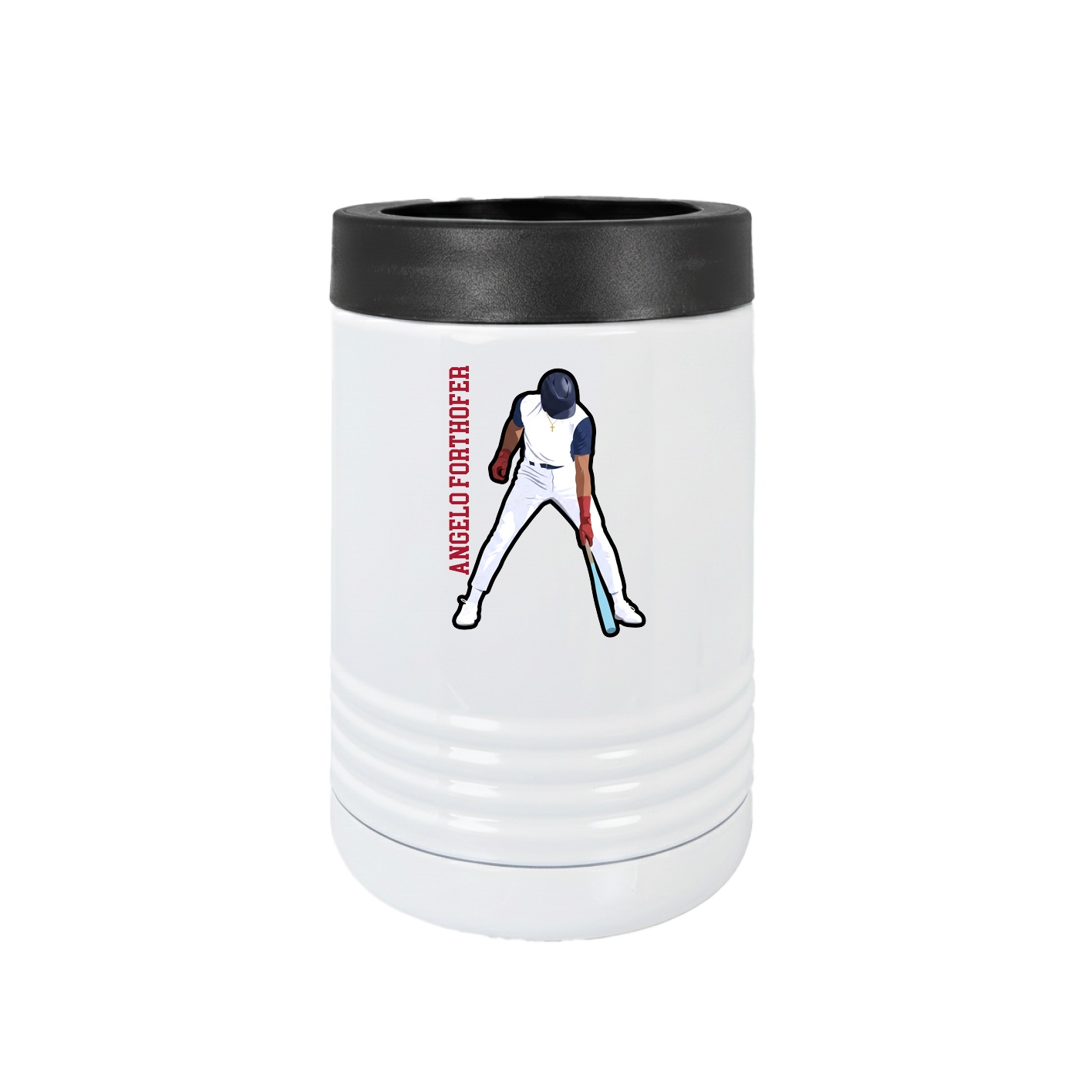 Beverage Holder — Name Vertical in White
