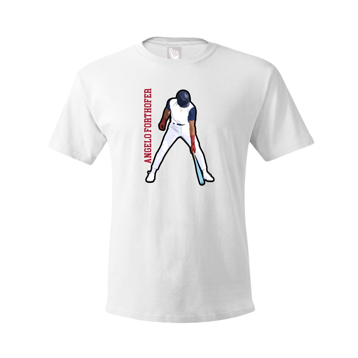 Tee — Name Vertical in White